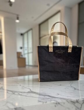 Jimmy Choo Parfums Black Tote with Gold Trim and Handles